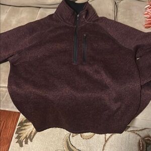 Men's Burgundy Quarter-Zip Sweater